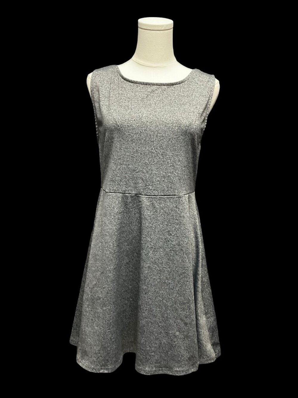Grey A-Line Dress w/ Deep V Back Detail